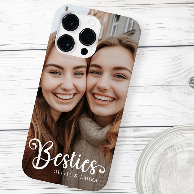 Bild på bästa vänner med egna namn (Besties best friends custom names photo Case-Mate iPhone case)