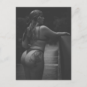 Bild på Black and White Hett Bikini Girl Vykort