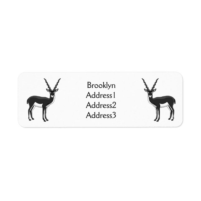 Bild på Blackbuck antelope Returadress Etikett (Framsidan)