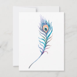 Bild på blåfärgsfjäder anteckningskort