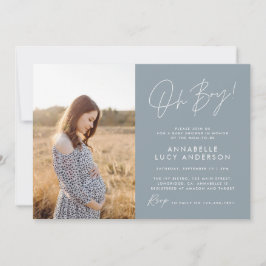 Bild på Blått elegant för pojkbabydusch Inbjudningar