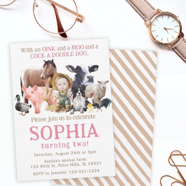 Bild på boskap Ranch Cow Horse födelsedagskalender Inbjudningar (Skapare uppladdad)