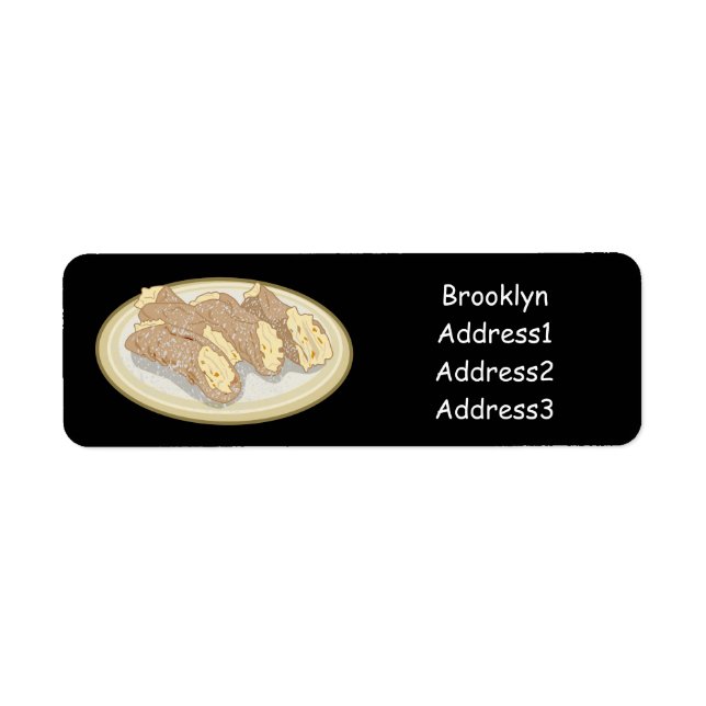 Bild på Cannoli-tecknaden Returadress Etikett (Framsidan)