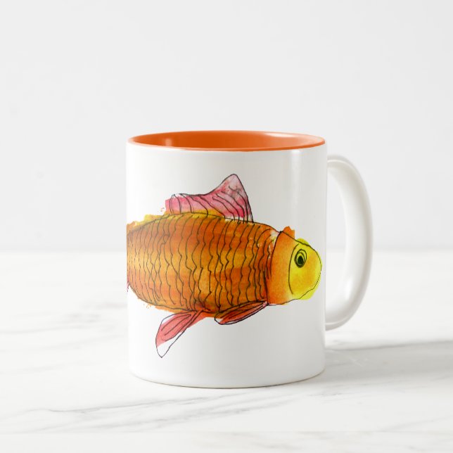 Bild på Cute Comet Goldfish-popkonst Två-Tonad Mugg (Framsida höger)