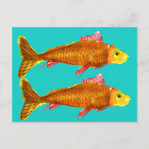 Bild på Cute Comet Goldfish-popkonst Vykort