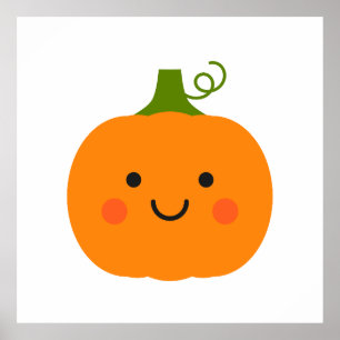 Bild på Cute-leende-pumpa Poster