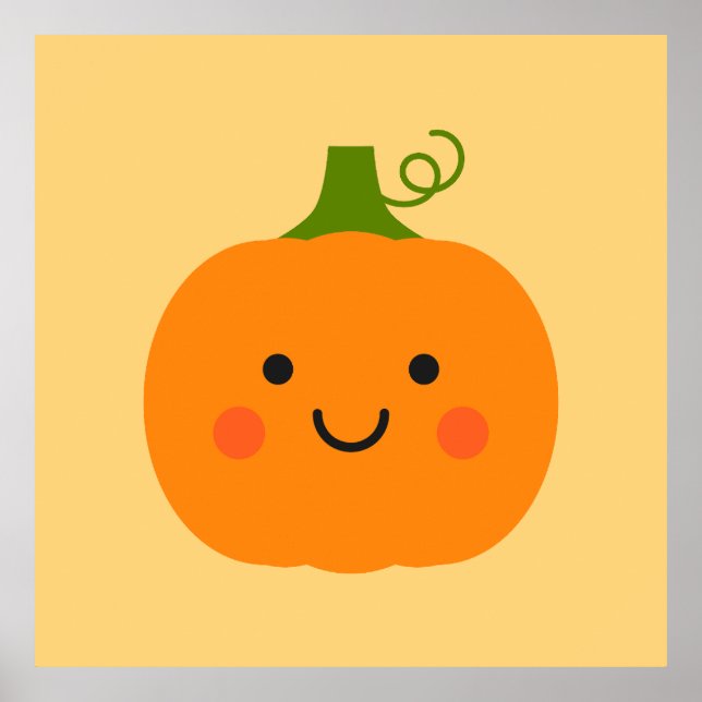 Bild på Cute-leende-pumpa Poster (Framsidan)