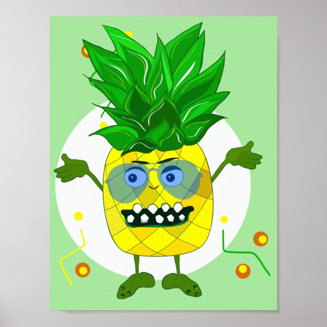 Bild på Cute monster pineapple Poster (Framsidan)