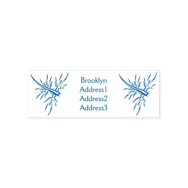 Bild på den blå draken självfärgande stämpel (Design)