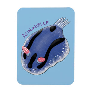 Bild på den blå tecknaden Cute lycklig Magnet
