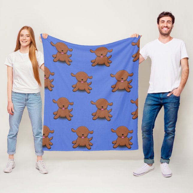 Bild på den blå tecknaden i den hund valpen i Cute Fleecefilt (På plats)