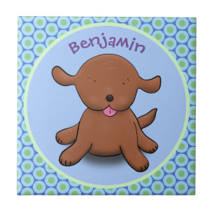 Bild på den blå tecknaden i den hund valpen i Cute Kakelplatta