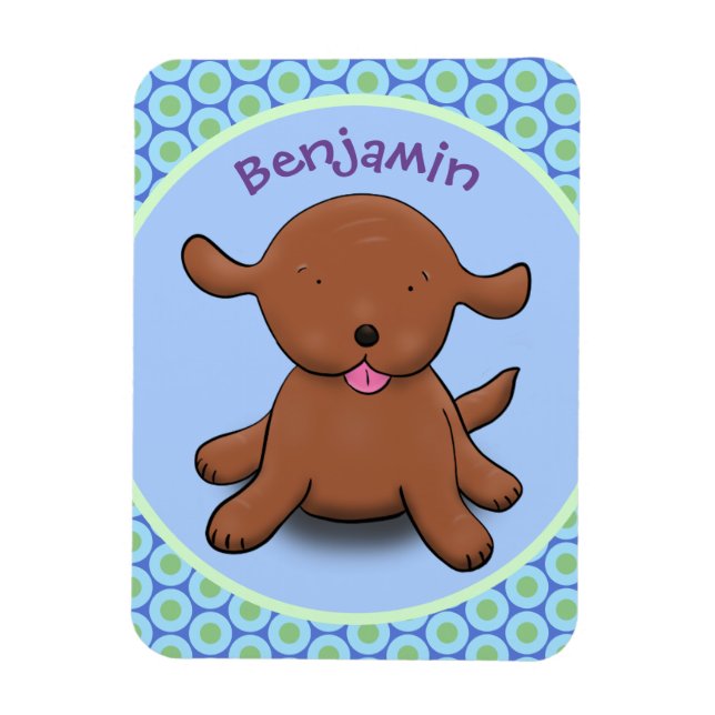 Bild på den blå tecknaden i den hund valpen i Cute Magnet (Vertikal)