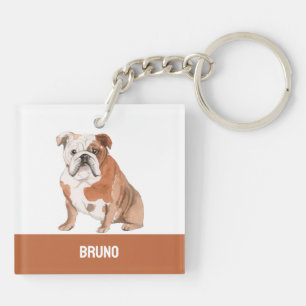 Bild på engelska Bulldog-hund-vattenfärger