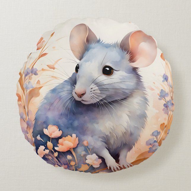 Bild på färgen Cute-mus Rund Kudde (Framsidan)