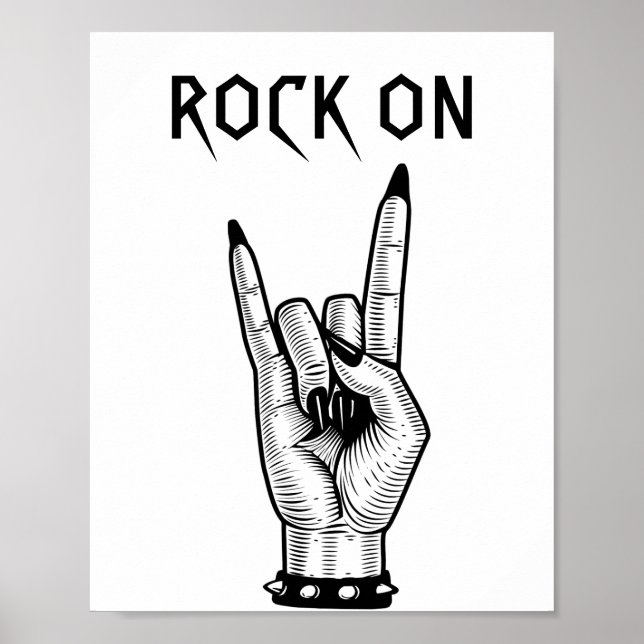 Bild på female Hand Rocker-teckning Poster (Framsidan)