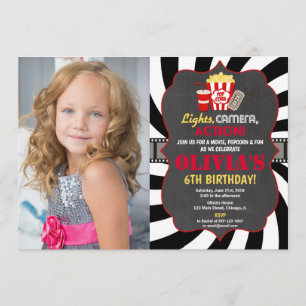 Bild på filmkvällsfödelseattar för Movie party Inbjudningar