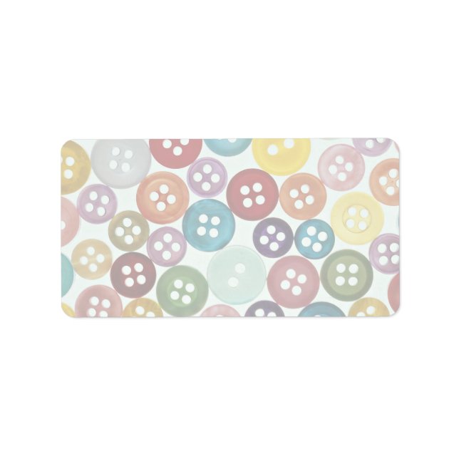 Bild på flerfärgade knappar adressetikett (Framsidan)