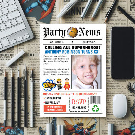 Bild på Födelsedagsfesten Inbjudan i tidningen Sup