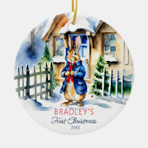 Bild på första julklappen på Peter-kaninen vintern