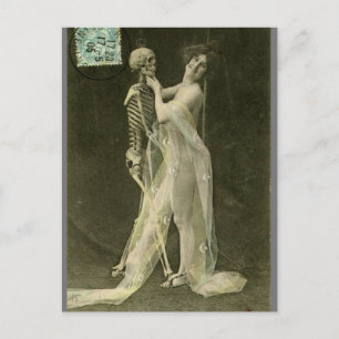 Bild på fransk Risqué Dancing Vintage skeleton Vykort
