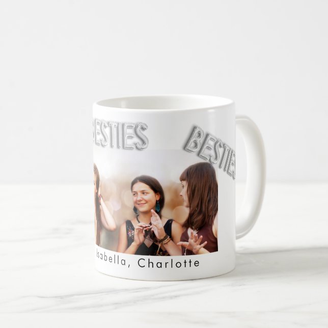 Bild på Friends white silver besties BFF Kaffemugg (Framsida höger)