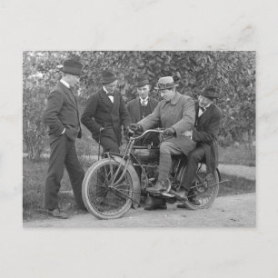 Bild på gammal motorcykel Vintage Vykort