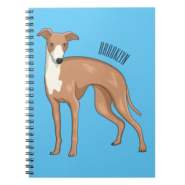 Bild på Greyhound-hund tecknad Anteckningsbok (Framsidan)