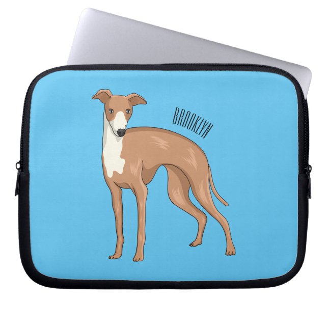 Bild på Greyhound-hund tecknad Laptop Fodral (Framsidan)
