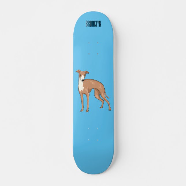 Bild på Greyhound-hund tecknad Mini Skateboard Bräda 18,5 Cm (Framsida)