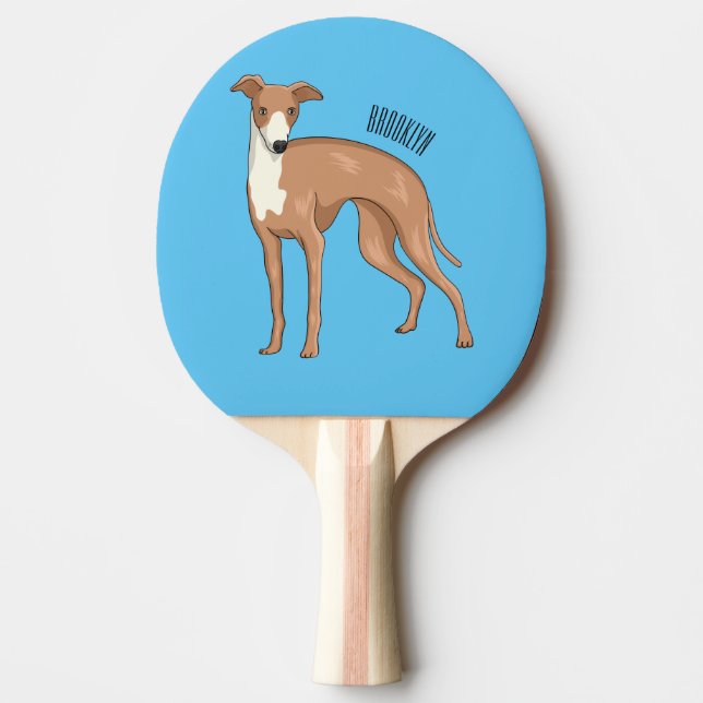 Bild på Greyhound-hund tecknad Pingisracket (Framsidan)
