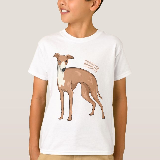 Bild på Greyhound-hund tecknad T Shirt (Framsida)