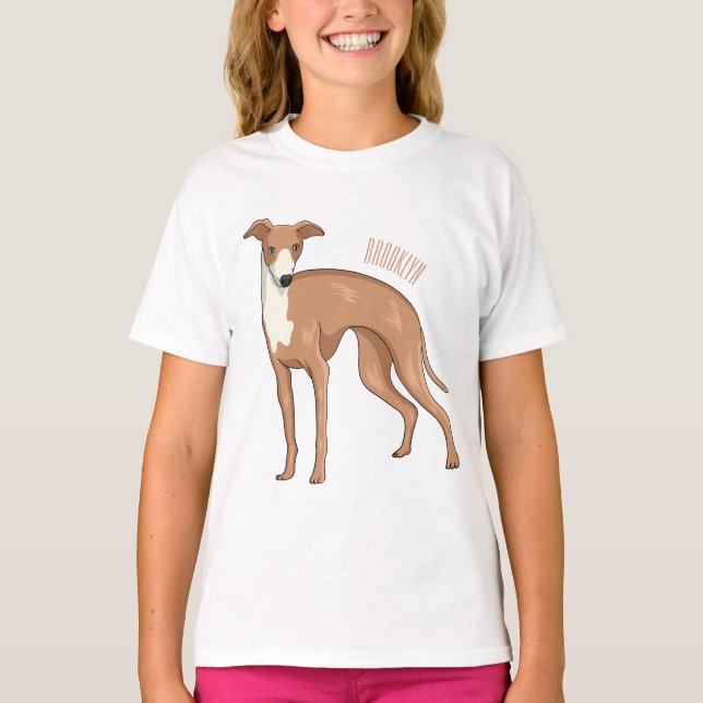 Bild på Greyhound-hund tecknad T Shirt (Framsida)