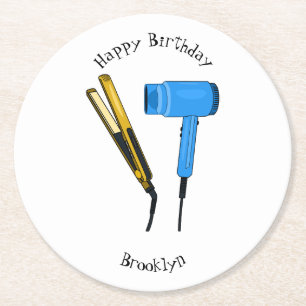 Bild på hårtorktumlare och hårborttagare underlägg papper rund