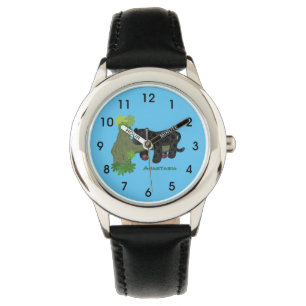 Bild på kattens tecknad i Cute jaguar Black panthe Armbandsur