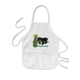 Bild på kattens tecknad i Cute jaguar Black panthe Barnförkläde