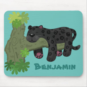 Bild på kattens tecknad i Cute jaguar Black panthe Musmatta