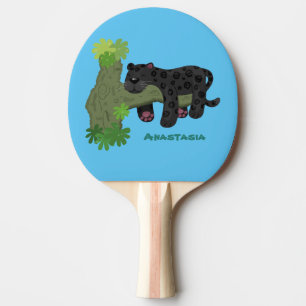 Bild på kattens tecknad i Cute jaguar Black panthe Pingisracket
