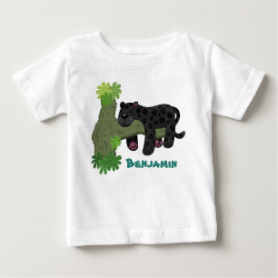 Bild på kattens tecknad i Cute jaguar Black panthe T Shirt