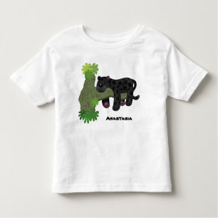 Bild på kattens tecknad i Cute jaguar Black panthe T Shirt