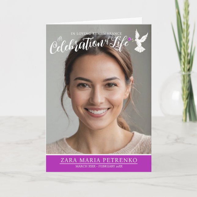 Bild på minnesbegravningen lila ro program (Framsida)