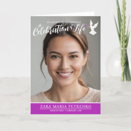 Bild på minnesbegravningen lila ro program