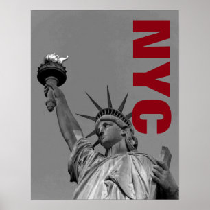Bild på NYC Black White Frihetsgudinnan Art Poster