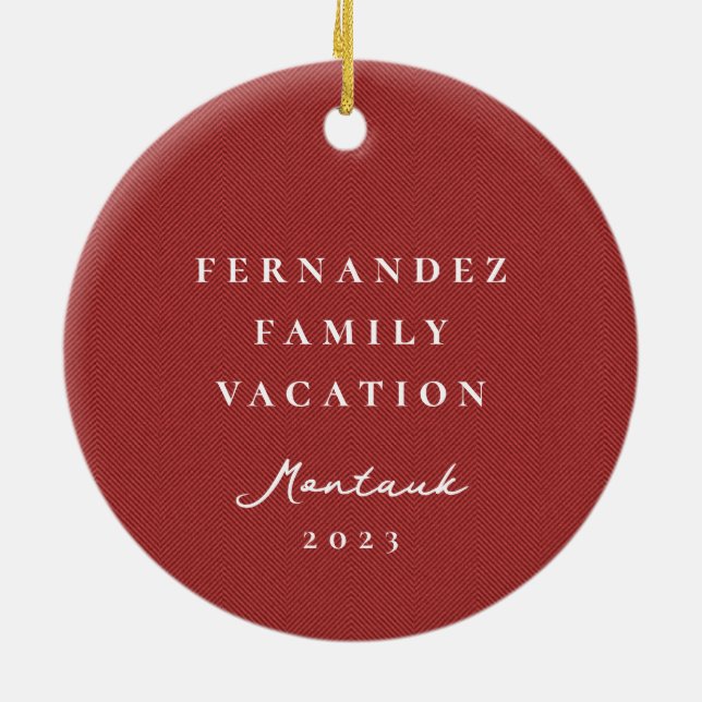 Bild på personlig av klassisk röd örrben julgransprydnad keramik (Baksidan)