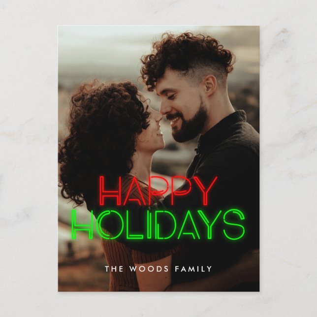 Bild på Retro 80-talet Neon ljus Glad helg (Framsida)