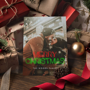 Bild på Retro 80-talet Neon ljus God jul Helg Vykort