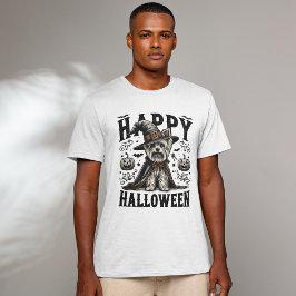 Bild på Retro Happy halloween Yorkie Graphic T Shirt