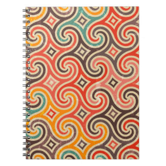 Bild på retro-snurrar i mönster anteckningsbok