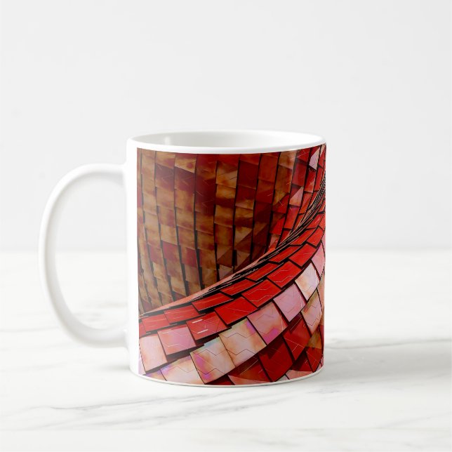 Bild på röda plattor kaffemugg (Vänster)