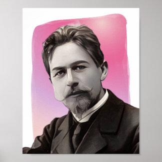 Bild på ryska Playwright Anton Chekhov Poster